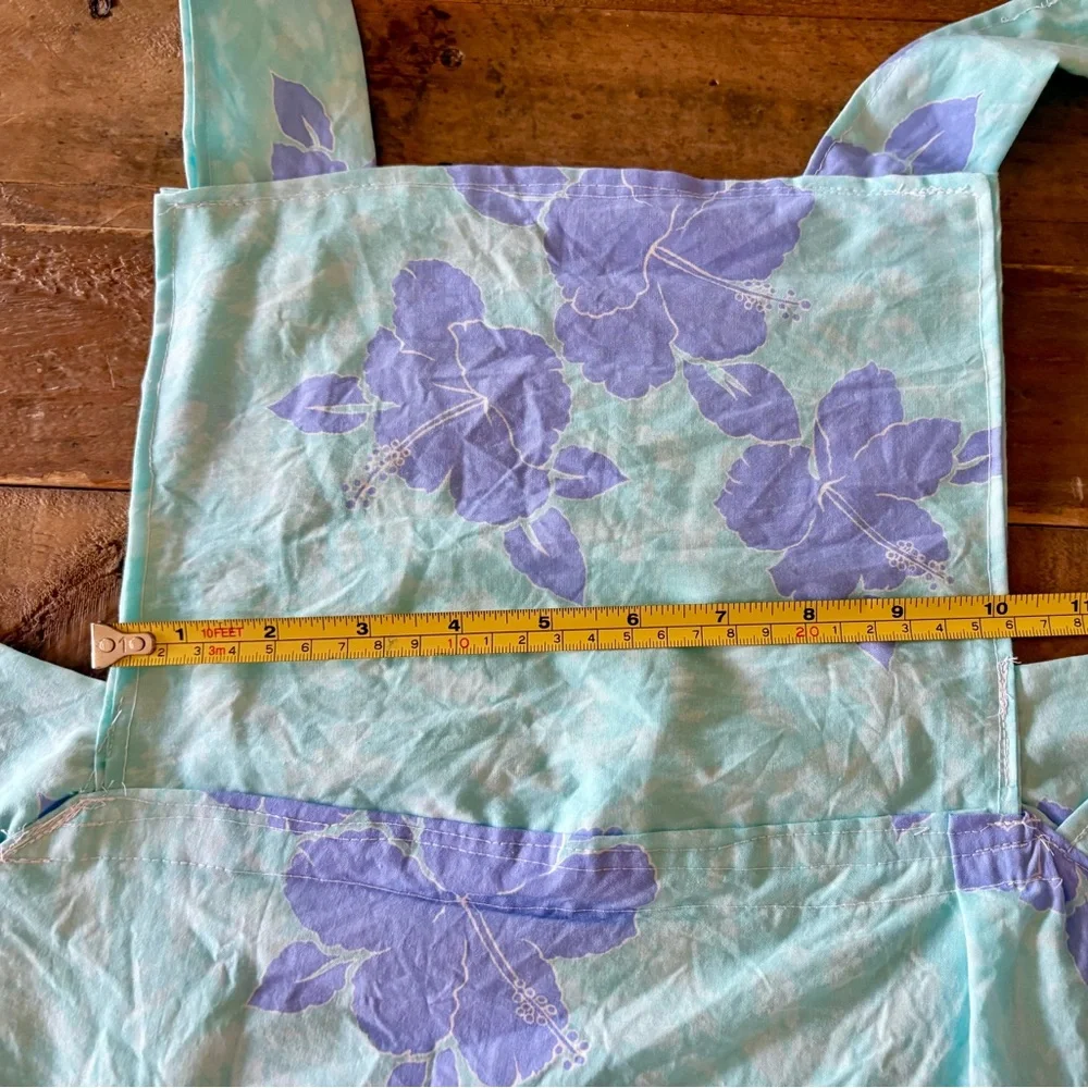 Kids Floral Ruffled Apron in Mint and Lavender